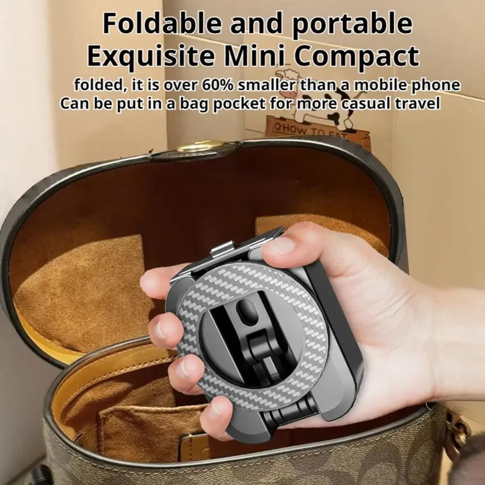 Foldable Magnetic Phone Holder – Portable Travel Stand for Desk, Airplane & Train