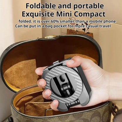 Foldable Magnetic Phone Holder – Portable Travel Stand for Desk, Airplane & Train