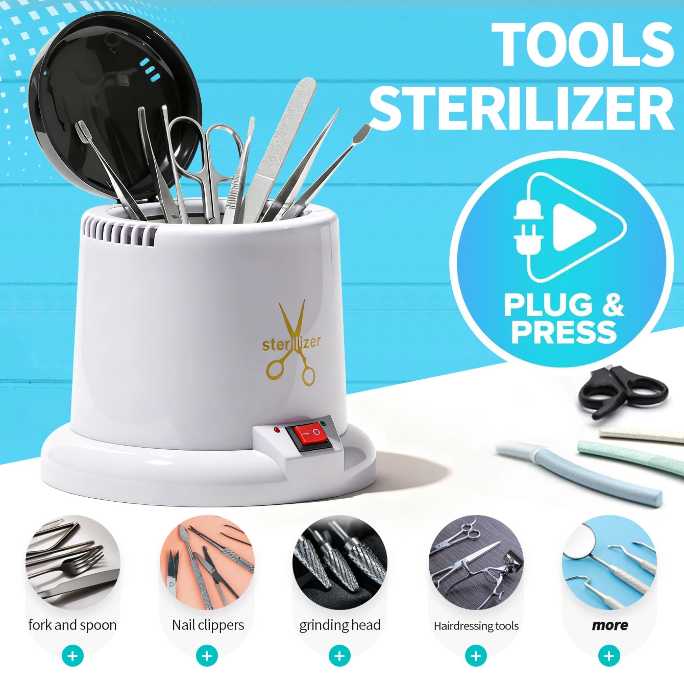 High Temperature Nail Tool Sterilizer for Manicure e Pedicure