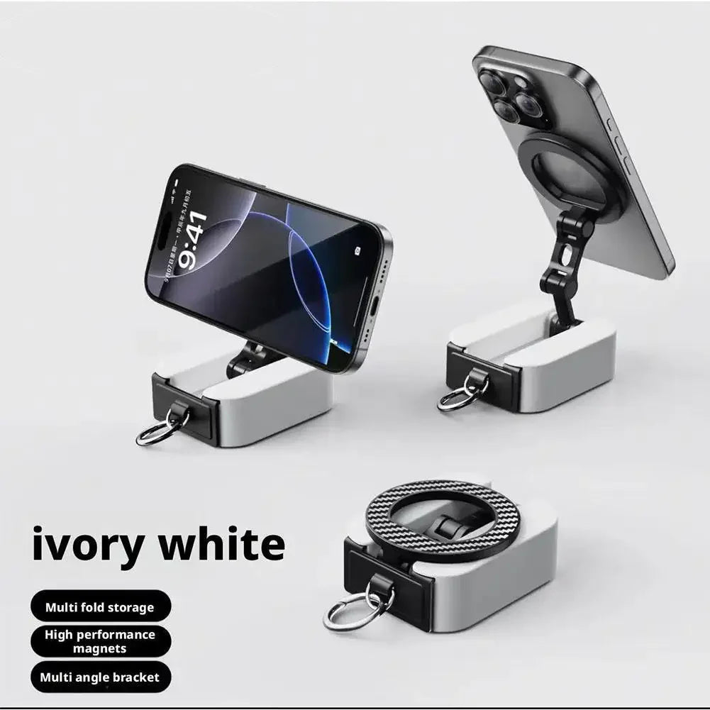 Foldable Magnetic Phone Holder – Portable Travel Stand for Desk, Airplane & Train