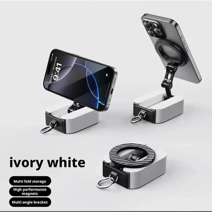 Foldable Magnetic Phone Holder – Portable Travel Stand for Desk, Airplane & Train