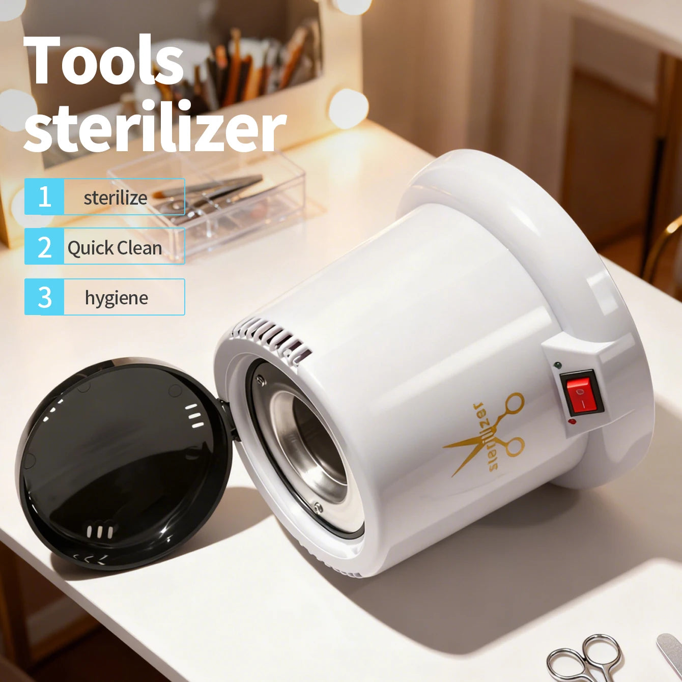 High Temperature Nail Tool Sterilizer for Manicure e Pedicure