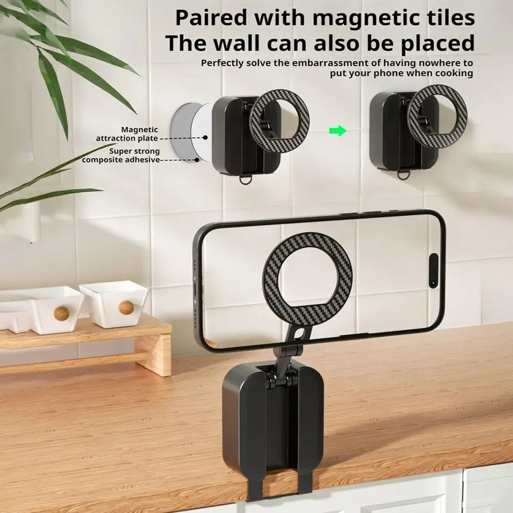 Foldable Magnetic Phone Holder – Portable Travel Stand for Desk, Airplane & Train