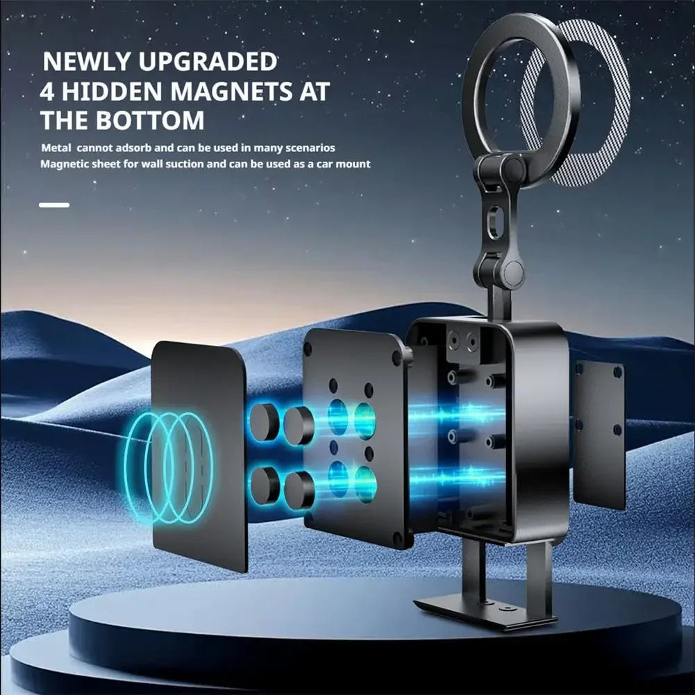 Foldable Magnetic Phone Holder – Portable Travel Stand for Desk, Airplane & Train