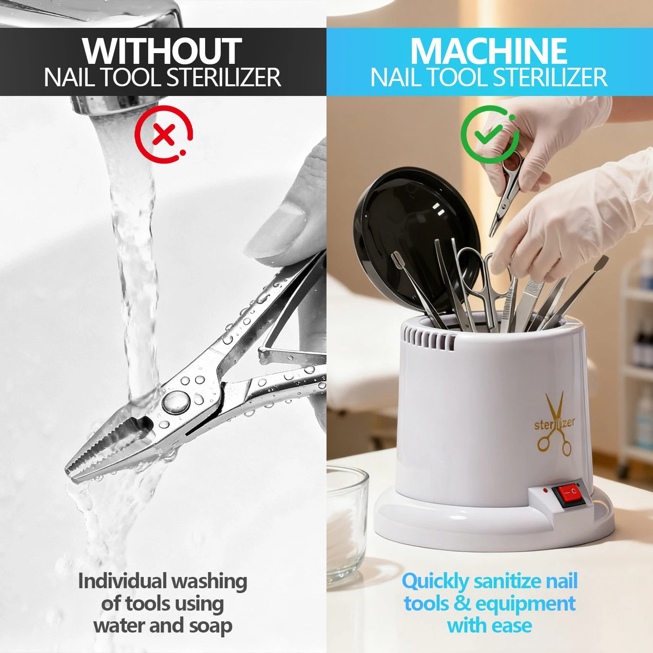 High Temperature Nail Tool Sterilizer for Manicure e Pedicure