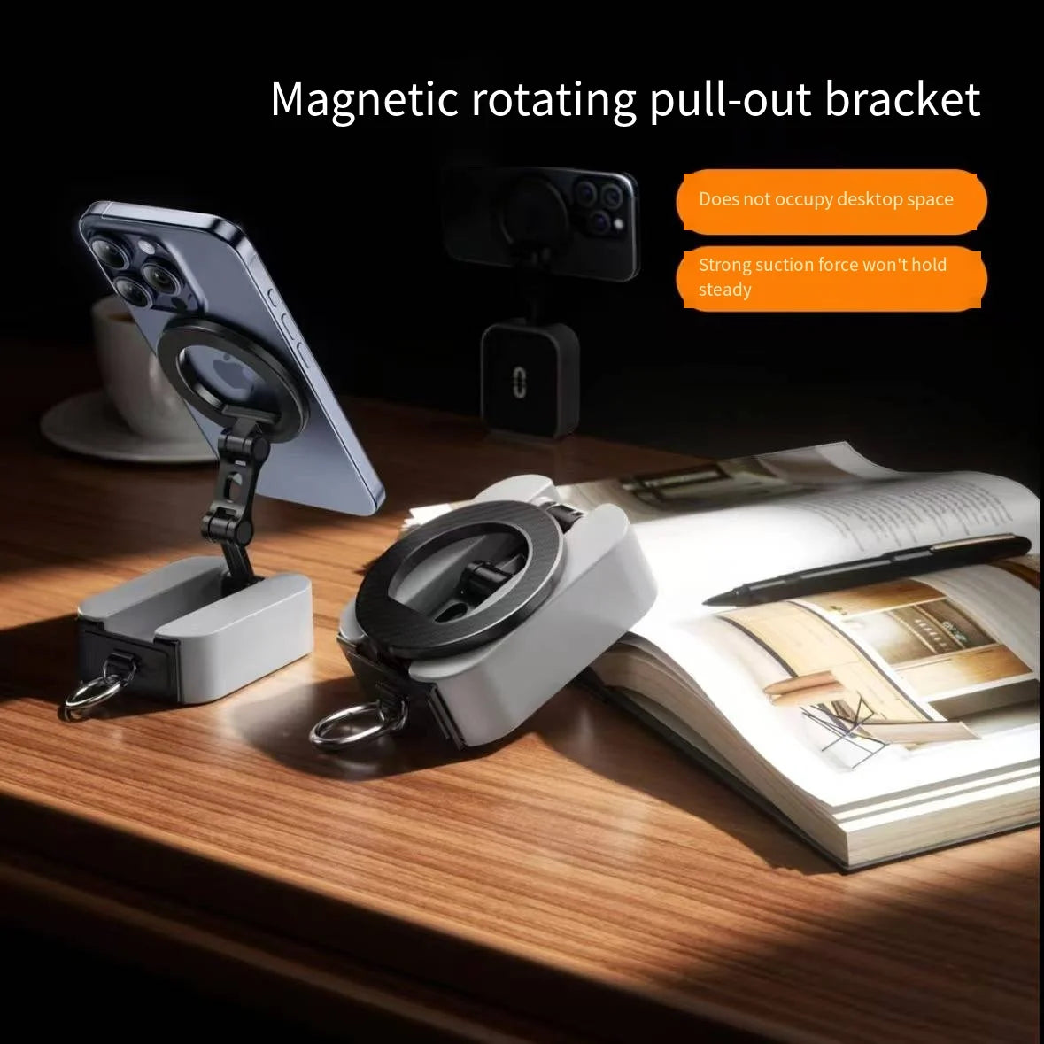 Foldable Magnetic Phone Holder – Portable Travel Stand for Desk, Airplane & Train