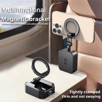 Foldable Magnetic Phone Holder – Portable Travel Stand for Desk, Airplane & Train